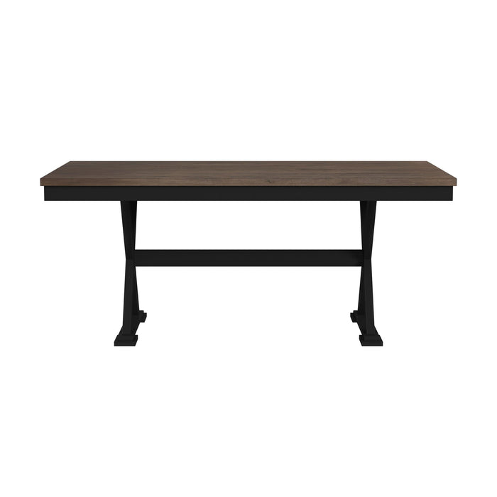 Tulane 6PC Dining Set with Table, 4 Chairs, and Bench in Oak and Black - Furniture House (VA)