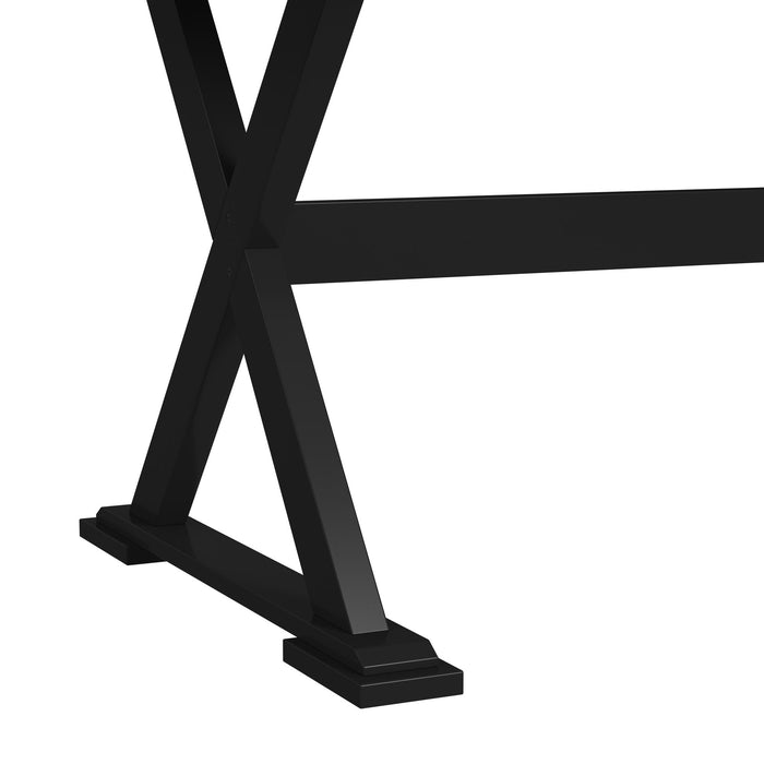 Tulane 6PC Dining Set with Table, 4 Chairs, and Bench in Oak and Black - Furniture House (VA)