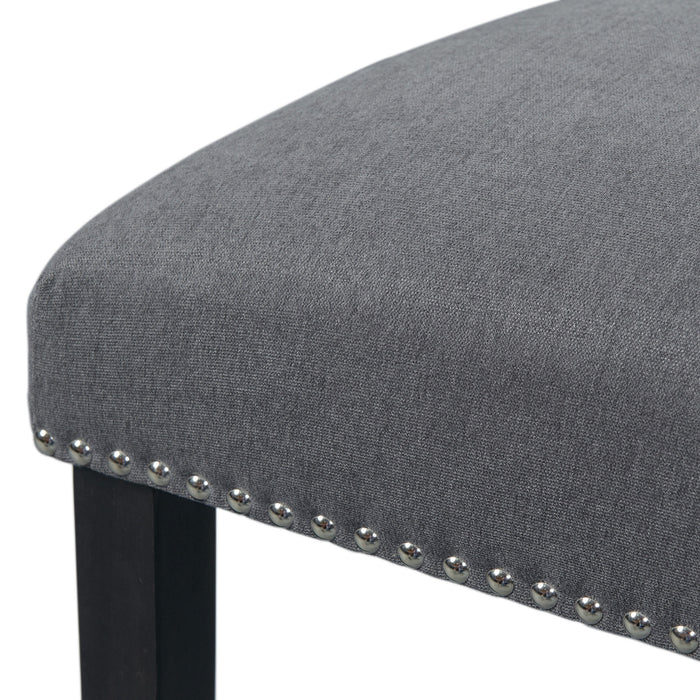 Tuscany Dining Linen Nailhead Side Chair (2 Per Pack) - Charcoal