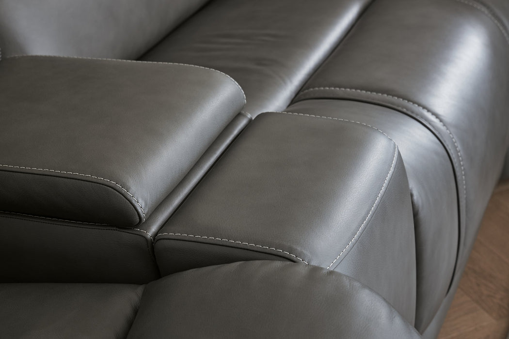 5Z - Pittson Power Reclining Sectional Loveseat with Console - Furniture House (VA)