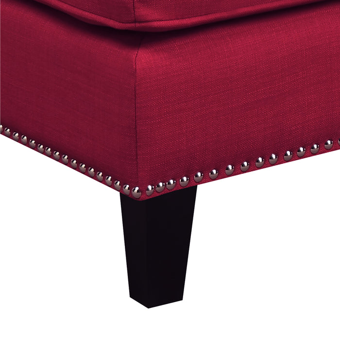 Erica 497 Ottoman W/Chrome Nail Heirloom Berry (ISTA 3)