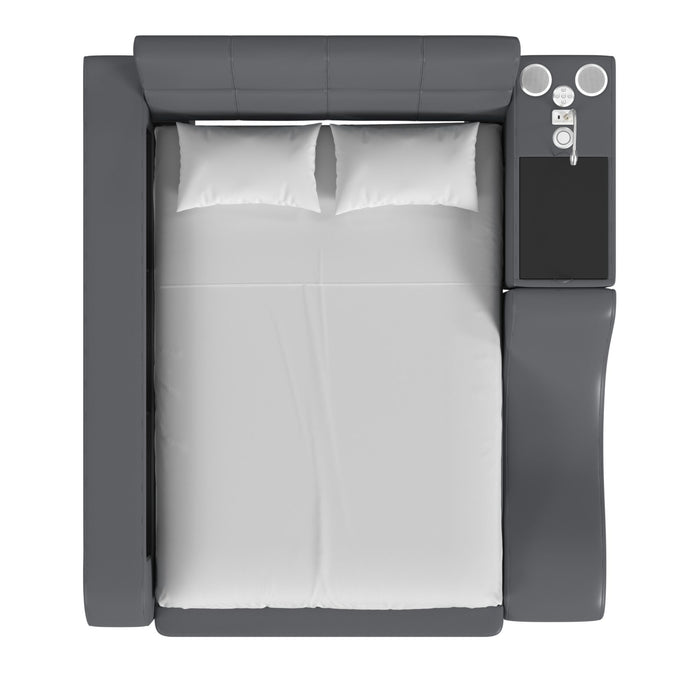 Valari Side Bookcase in Grey PU - Furniture House (VA)