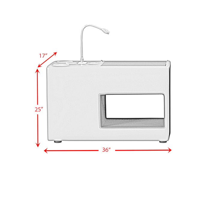 Valari Nightstand with Electronic Features in Grey PU