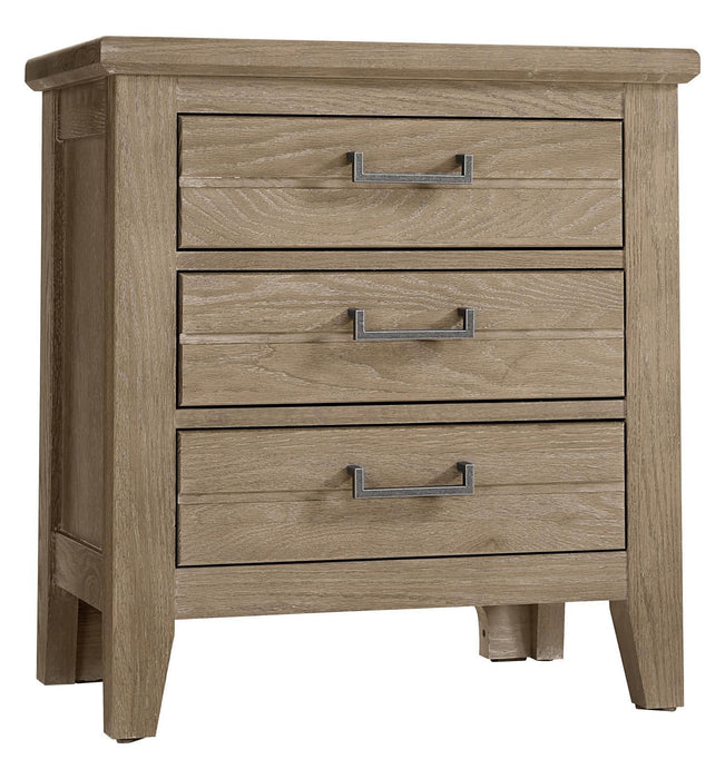 Vaughan-Bassett Passageways Deep Sand 3 Drawers Nightstand in Medium Brown