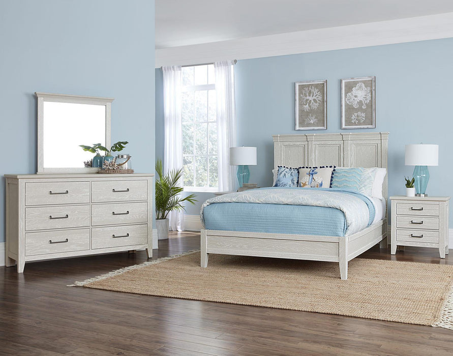 Vaughan-Bassett Passageways Oyster Grey California King Mansion Bed with Low Profile Footboard in Grey