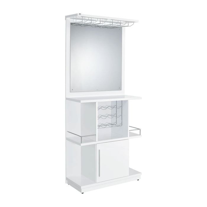 Wendolyn Wine Cabinet with Light in Glossy White