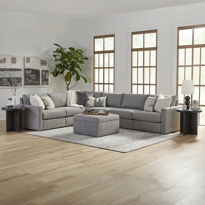 Flex 6-Seat Sectional with Standard Arm and Storage Ottoman - 5000003543