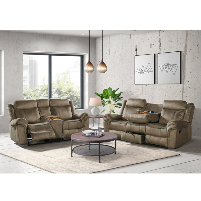 Sorrento 3PC Living Room Set in T101 Brown-Sofa, Loveseat & Recliner