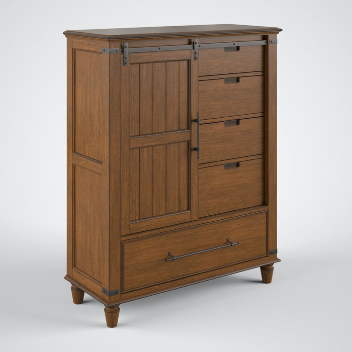 John Thomas Farmhouse Chic Sliding Door Chest in Bourbon image