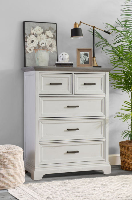 John Thomas Summit 5 Drawer Chest in Mist & Heather Gray image