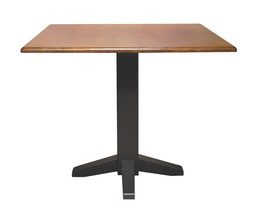 John Thomas Furniture Dining Essentials 36" Dropleaf Table in Black/Cherry