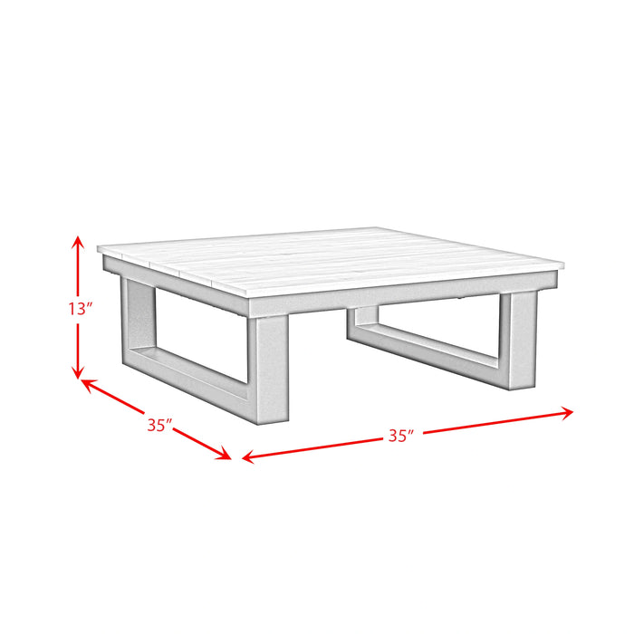 Cabana Coffee Table with Natural Top in Black
