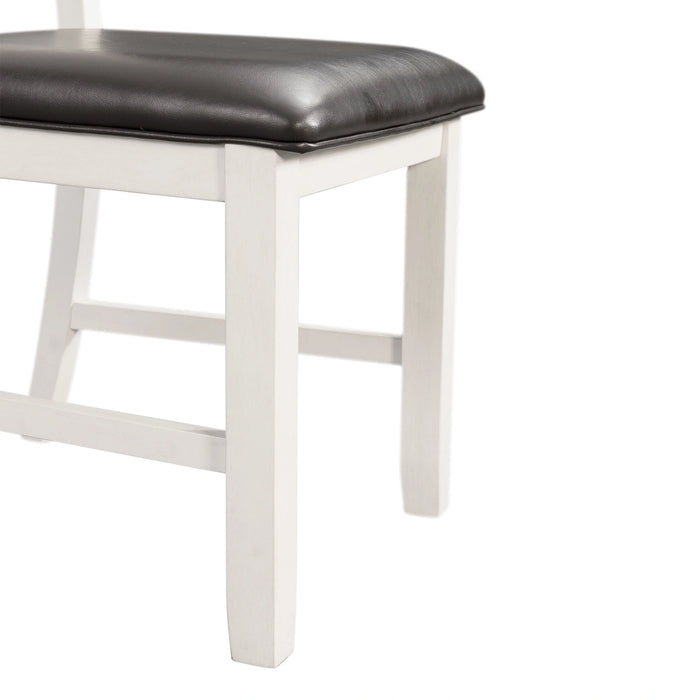 Martin 5 Pc Dining set (Dark Brown Top - White Base)
