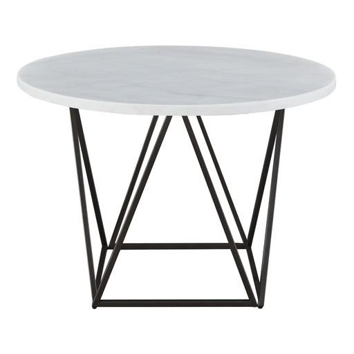 Steve Silver Ramona White Marble Top Round Dining Table in Deep Bronze - Furniture House (VA)