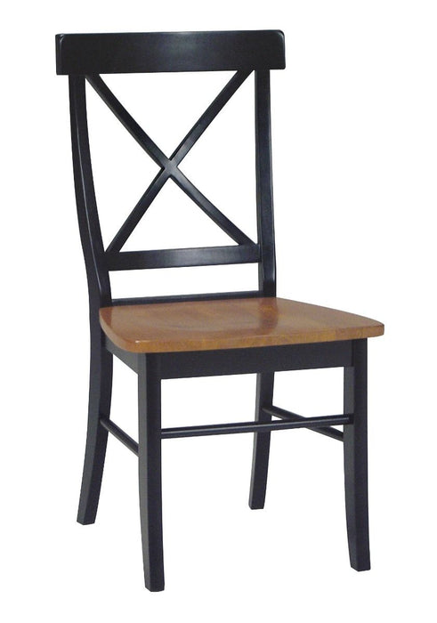 John Thomas Furniture Dining Essentials X Back Side Chair (Set of 2) in Black/Cherry
