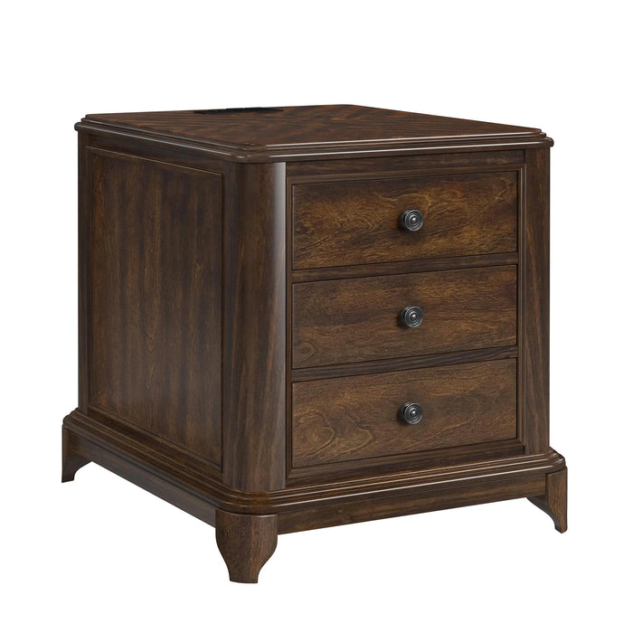 Phillipe 2-Drawer Cabinet with USB in Cherry