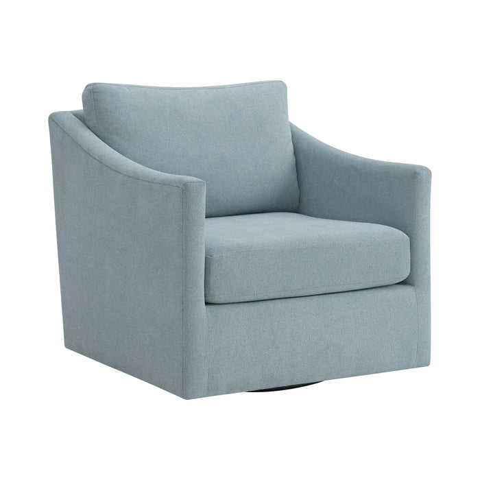 Acacia Swivel Chair in Freya Light Blue