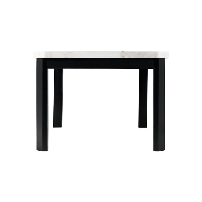 Elements International Francesca Rectangular Dining Table in White and Black