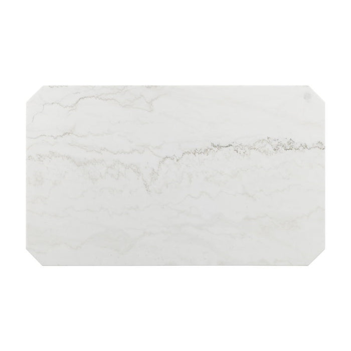 Elements International Francesca Rectangular Dining Table in White and Black