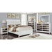 Golva E.King & Queen Bed White & Silver - Furniture House (VA)