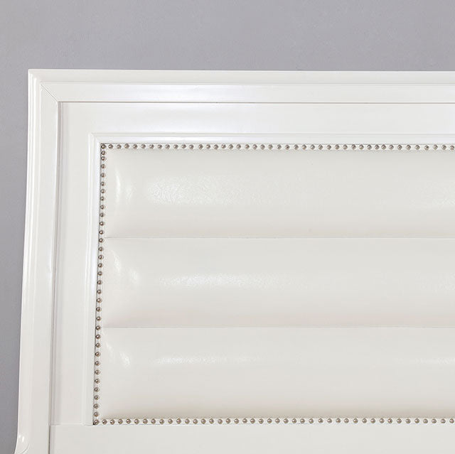 Golva E.King & Queen Bed White & Silver - Furniture House (VA)