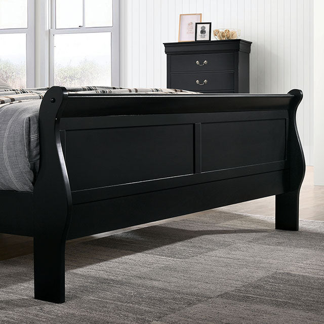Louis Philippe Full, Twin, Full, & King Bed Black, Grey, Brown & White - Furniture House (VA)