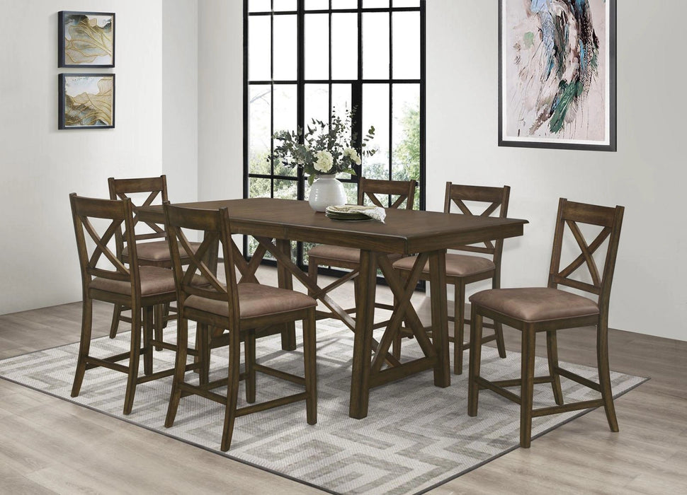 Levittown Counter Height Chair in Brown (Set of 2)