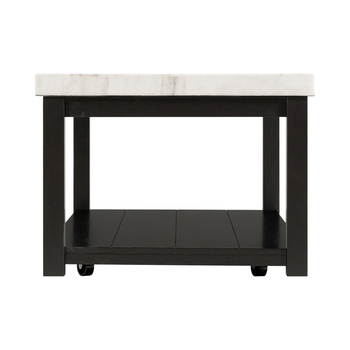 Marcello w/ White Top - Rectangular Coffee Table W/Casters