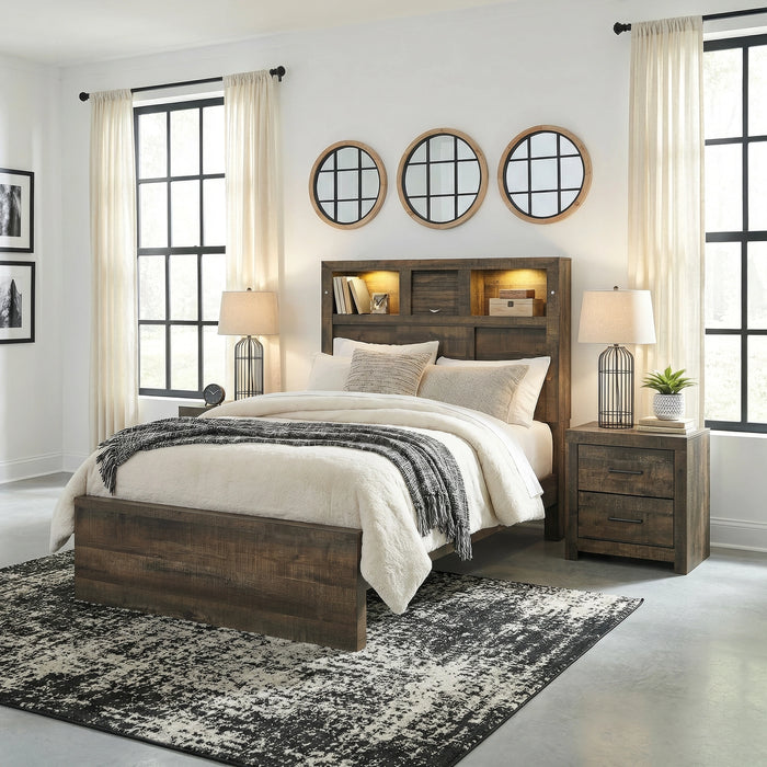 Bailey Bookcase Panel Bedroom Set with 2 Nightstands