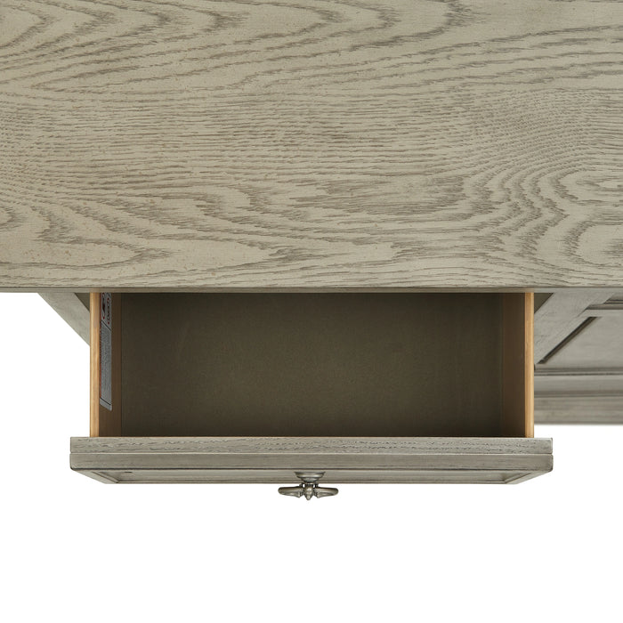 Whit-Ash Panel Bedroom Set with Door Chest in Light Grey