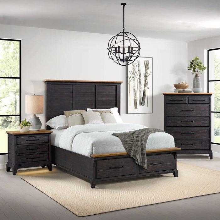 Montrose Storage Bedroom Set in Espresso & Brown