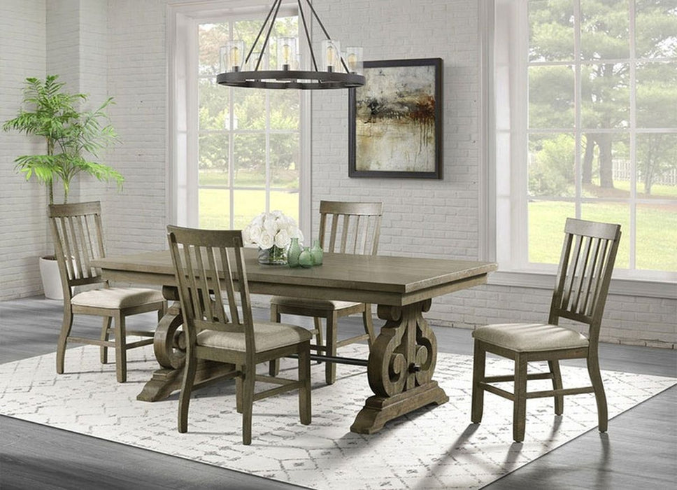 Elements International Stone Dining Table in Grey