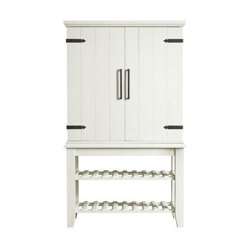 Elements International Stone Bar Buffet w/ith Hutch in White image