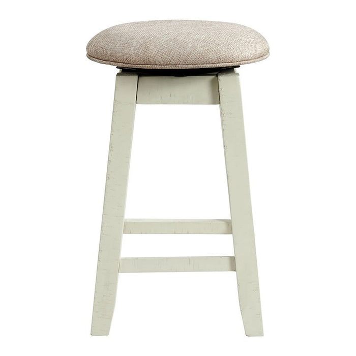Elements International Stone 24 Inch Counter Height Stool (Set of 2) in White