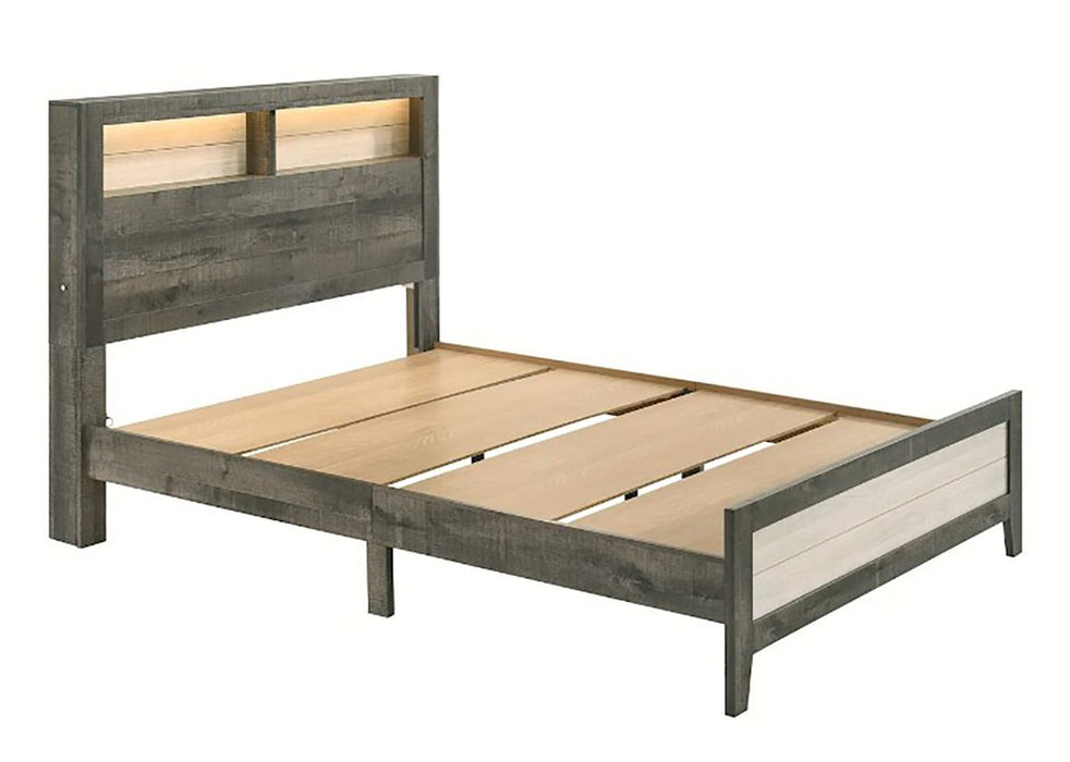 Crown Mark Furniture Rhett King Platform Bed in Gray
