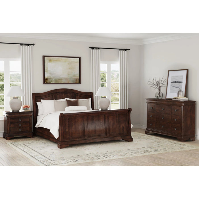 Cameron Cherry Sleigh Bedroom Set