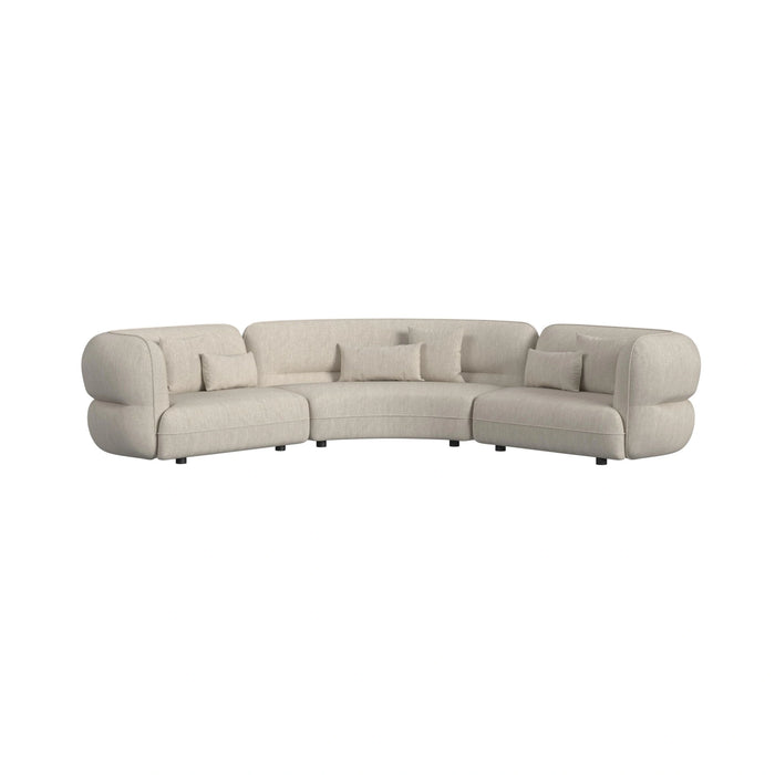 Four Seasons Sectional Set in Woolen Camel with 6 Pillows