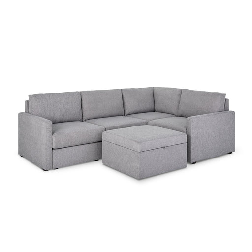 Flex 4-Seat Sectional with Narrow Arm and Storage Ottoman - 5000003359