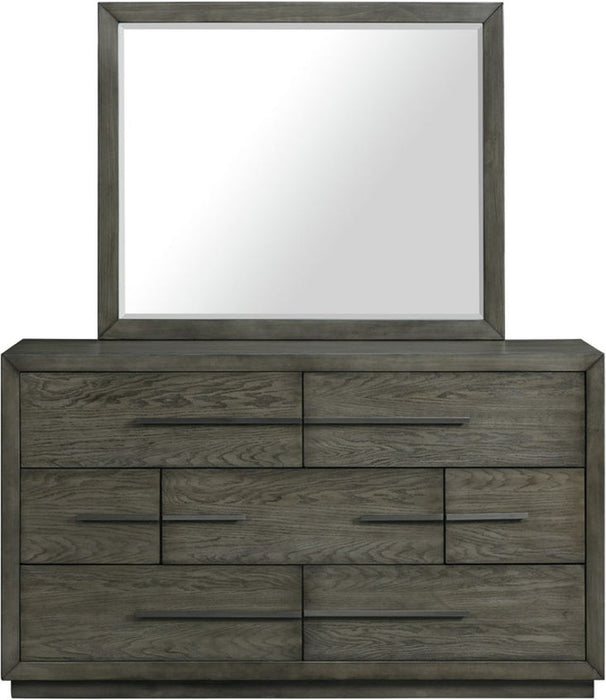 Elements International Elation 7 Drawer Dresser in Gray