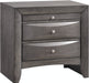 Elements International Emily Grey 3 Drawer Nightstand in Gray image