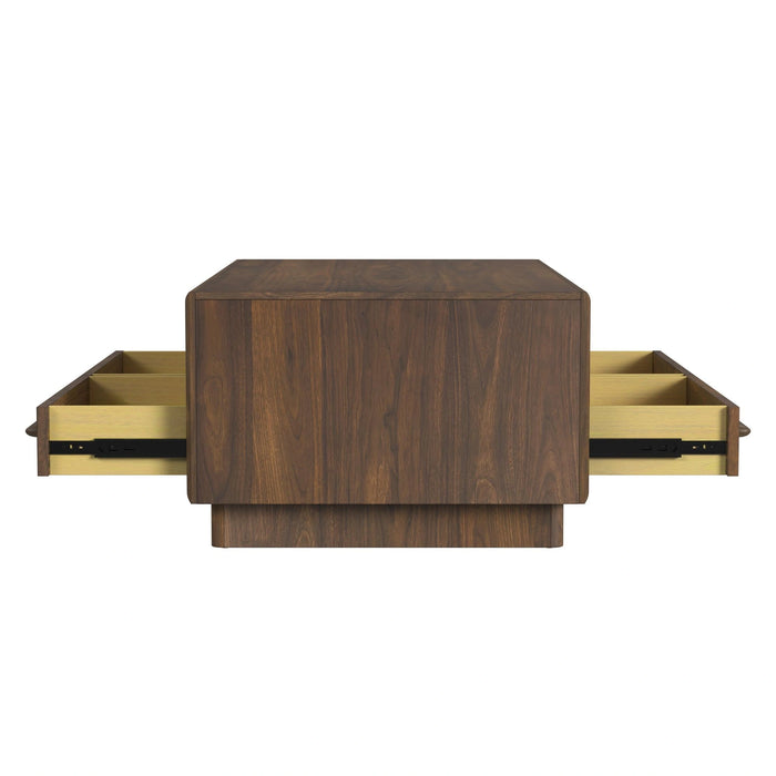 Brisbane 4-Drawer Coffee Table with Casters in Brown