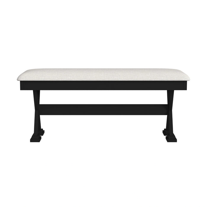 Tulane 6PC Dining Set with Table, 4 Chairs, and Bench in Oak and Black