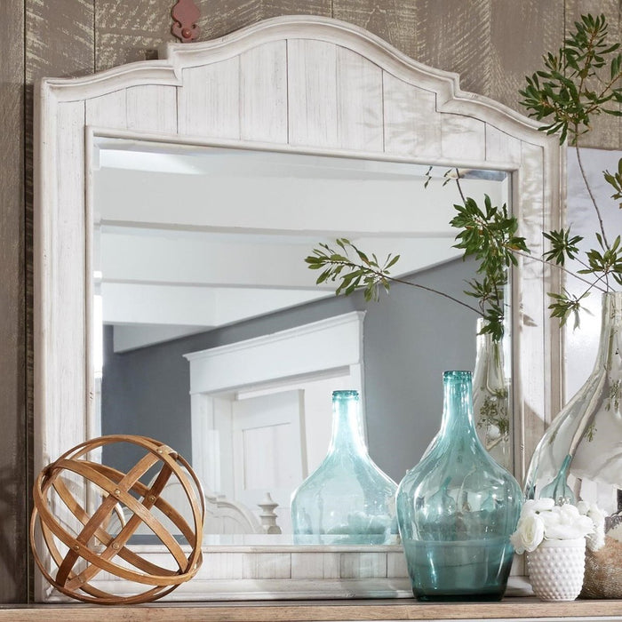 Liberty Furniture Farmhouse Reimagined Mirror in Antique White