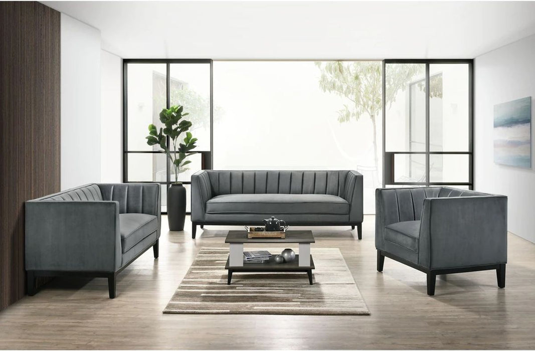 Elements International Calais Sofa in Light Grey