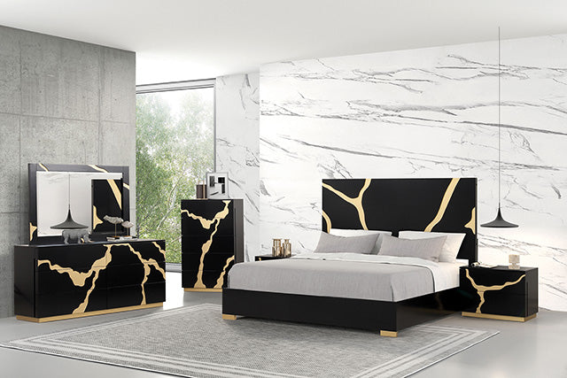 Goldsberg E.King & Queen Bed Grey & Pink - Furniture House (VA)