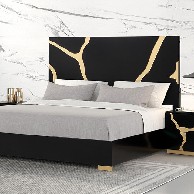 Goldsberg E.King & Queen Bed Grey & Pink - Furniture House (VA)