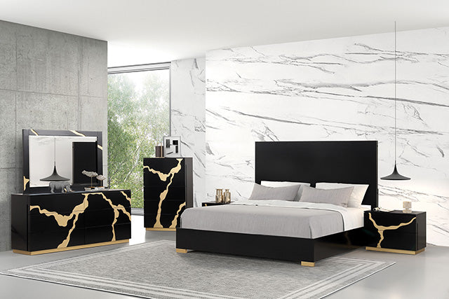 Goldsberg E.King & Queen Bed Grey & Pink - Furniture House (VA)