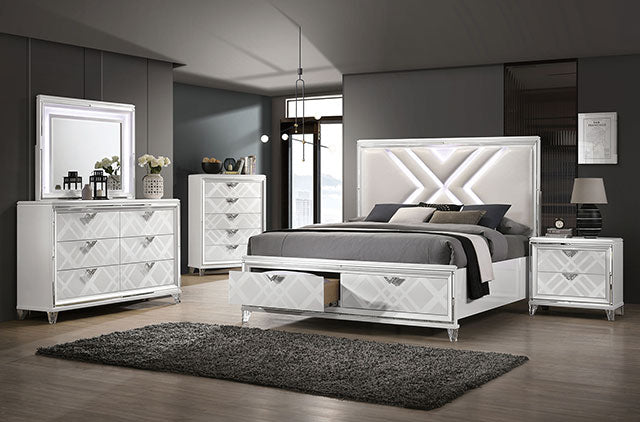 Emmeline 4 & 5 Piece Queen Bedroom Set Gray & White - Furniture House (VA)