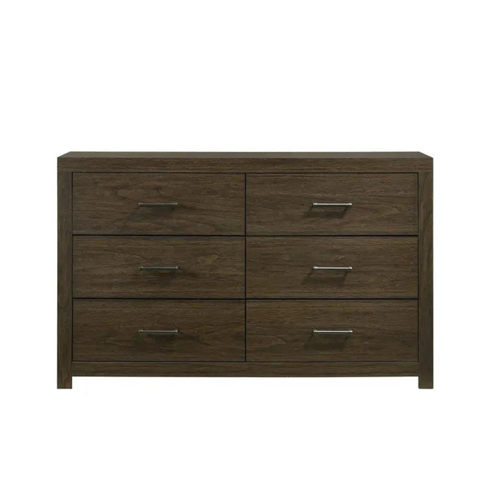 Elements International Hendricks Youth Dresser in Brown Grey