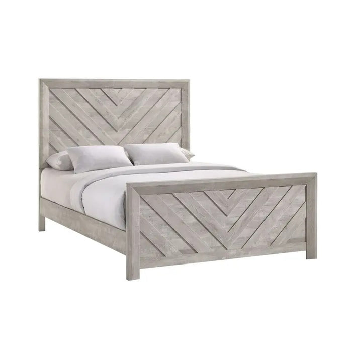 Elements International Ellen Queen Panel Bed in White image